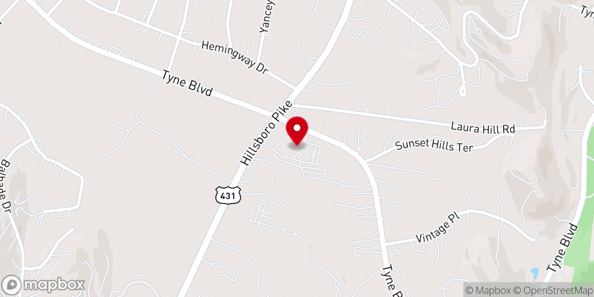 Map showing location of Hillsboro Church of Christ