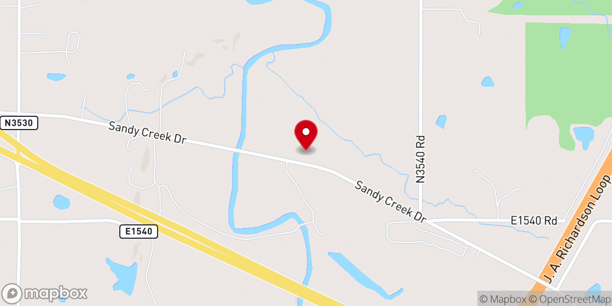 Map showing location of New Hope Baptist Church