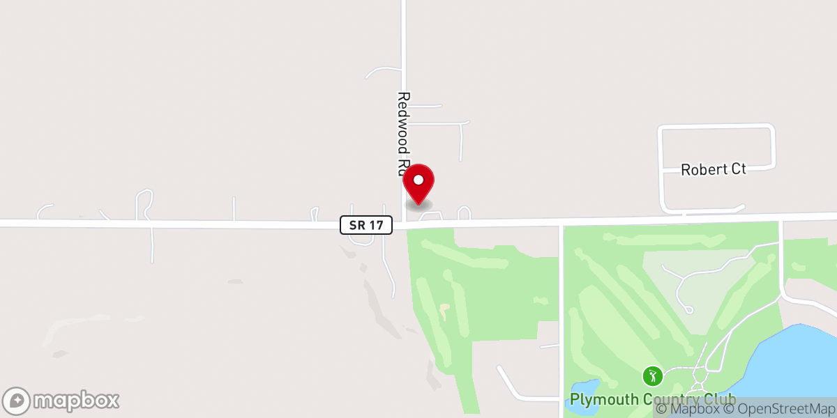 Map showing location of Pretty Lake Trinity United Methodist Church