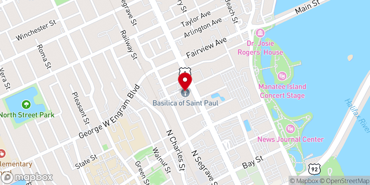 Map showing location of Basilica of Saint Paul