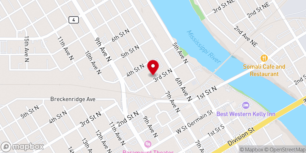 Map showing location of Diocese of Saint Cloud - Pastoral Center