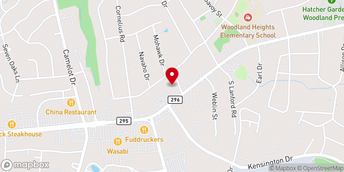 Map showing location of Emmanuel Anglican Church of Spartanburg