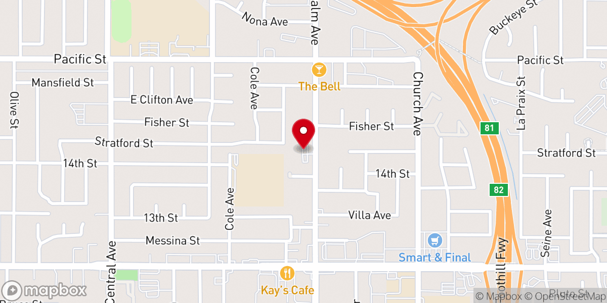 Map showing location of Messiah Lutheran Church