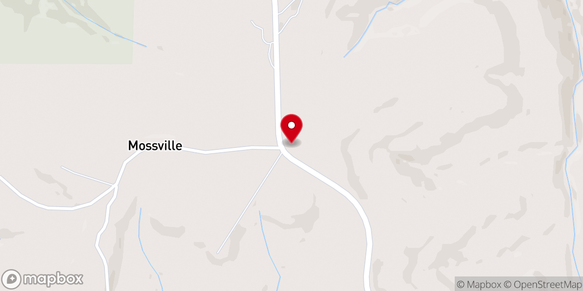 Map showing location of Mossville United Baptist Church