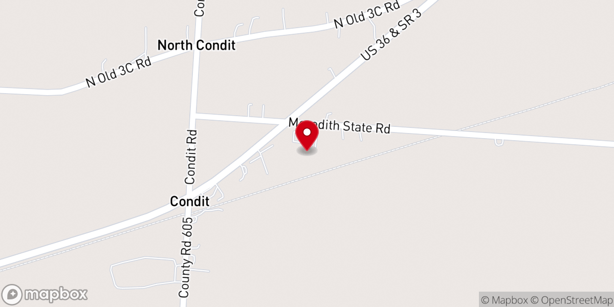 Map showing location of Hope Lutheran Church, Sunbury OH