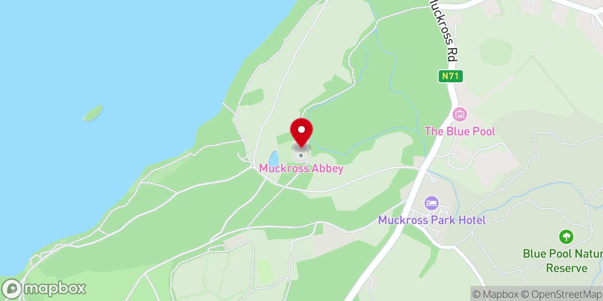 Map showing location of Muckross Abbey