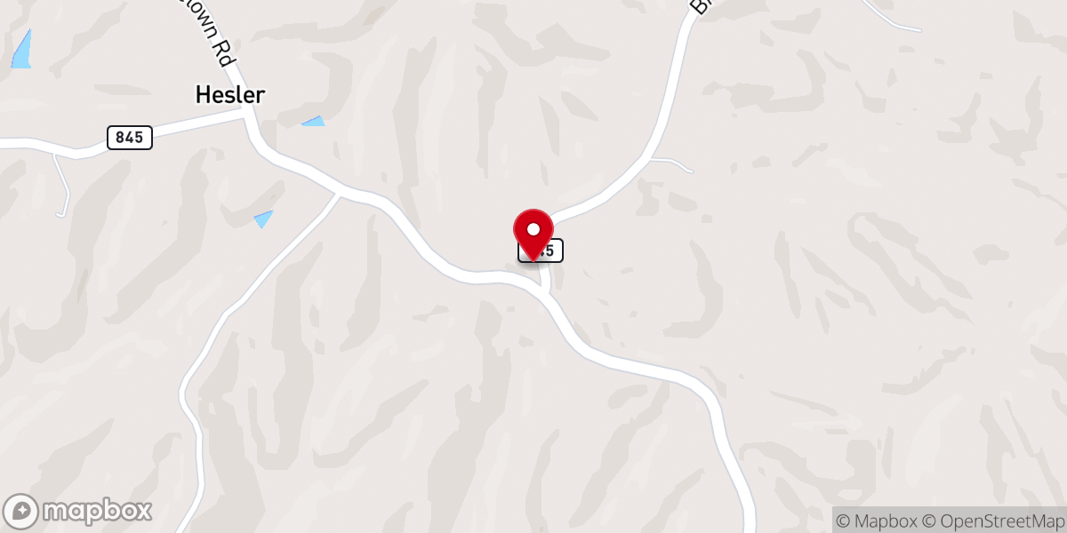 Map showing location of Hesler Assembly of God