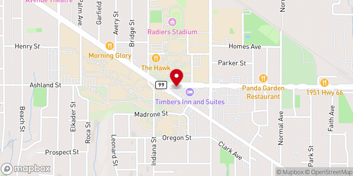 Map showing location of Ashland Baptist Church
