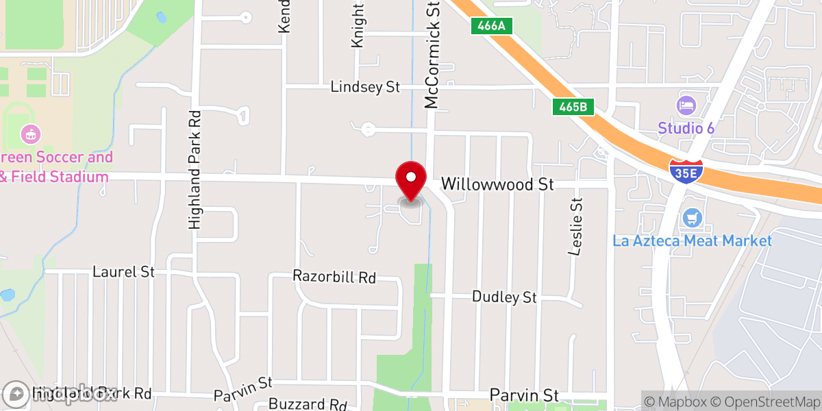 Map showing location of Willowwood Church of the Nazarene