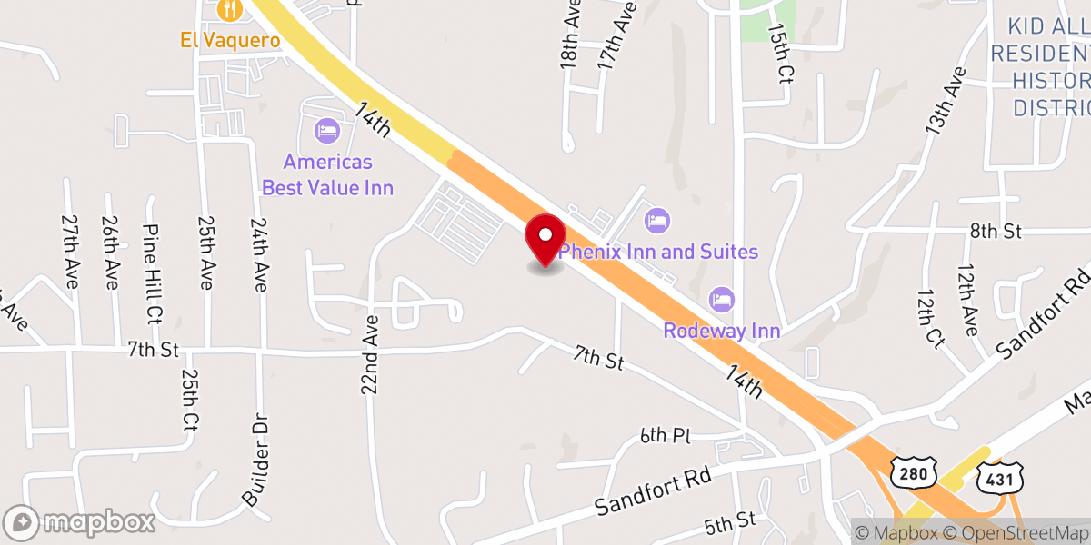 Map showing location of Foundation Point Church