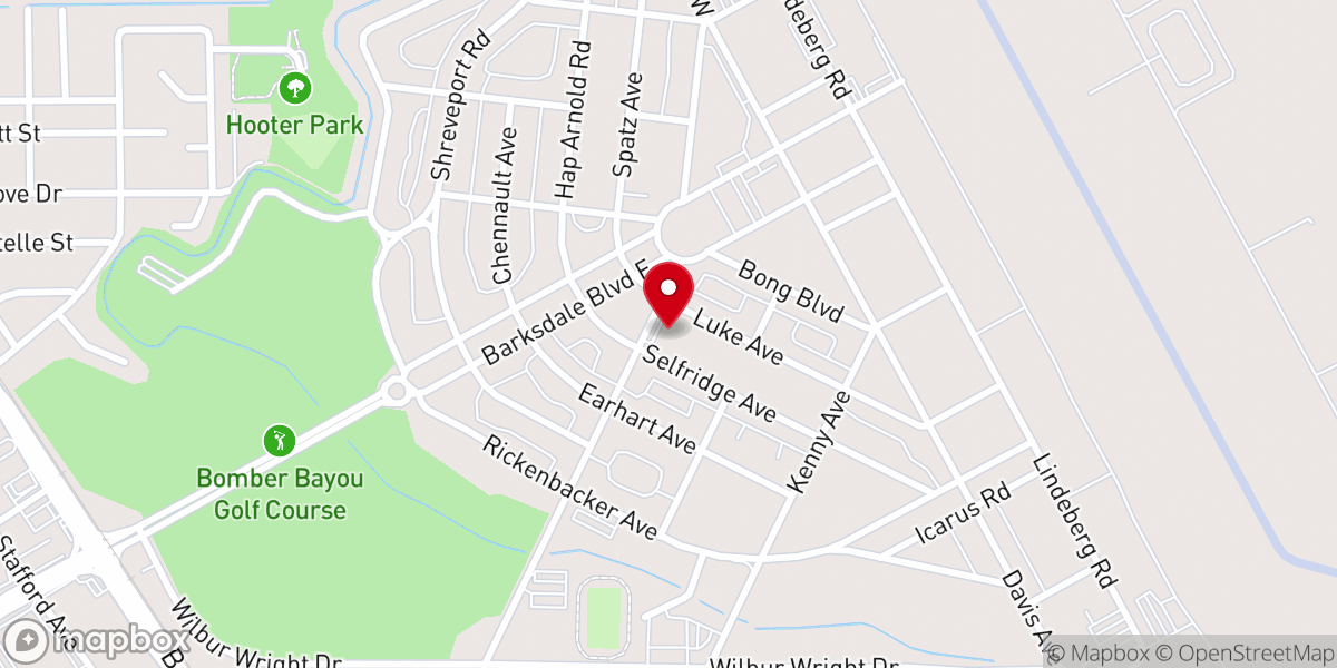 Map showing location of Barksdale Family Housing