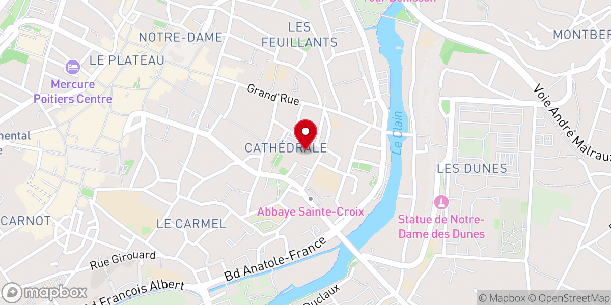Map showing location of Cathédrale Saint-Pierre de Poitiers