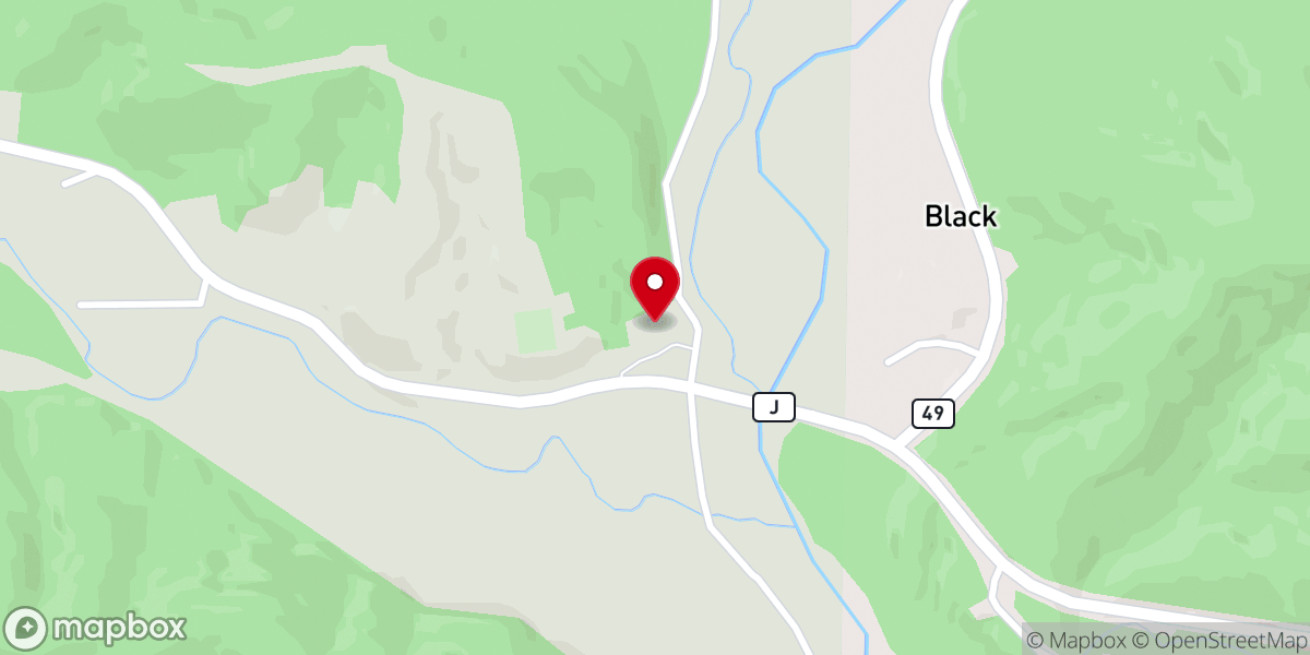 Map showing location of Black River Baptist Church