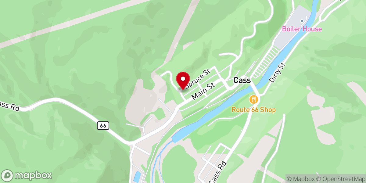 Map showing location of Cass United Methodist Church