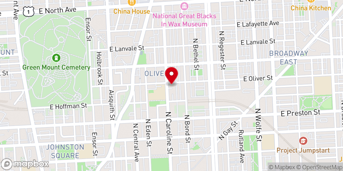 Map showing location of St Francis Xavier Catholic Church