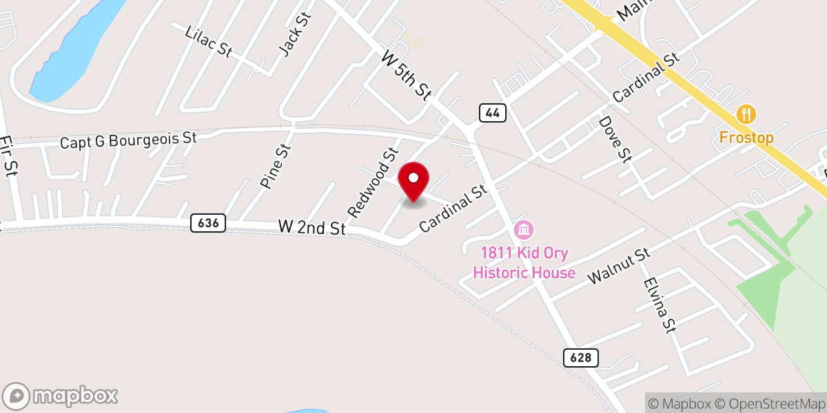 Map showing location of Mount Calvary Baptist church