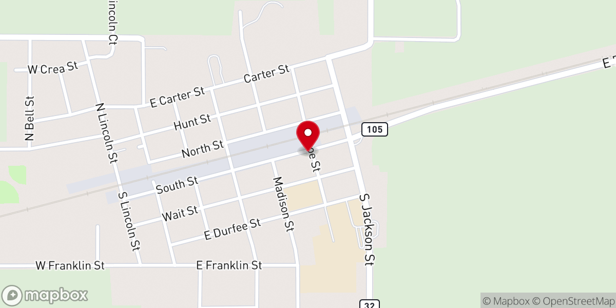 Map showing location of Cerro Gordo Village Municipal Building