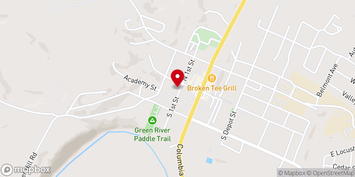 Map showing location of Green County Food Pantry