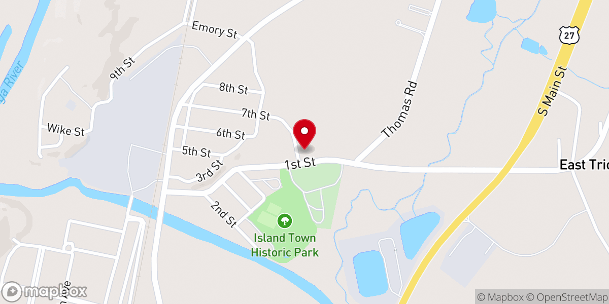 Map showing location of East Trion Church of God