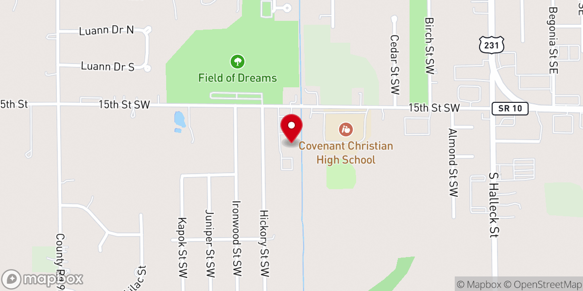 Map showing location of Christian Church of DeMotte