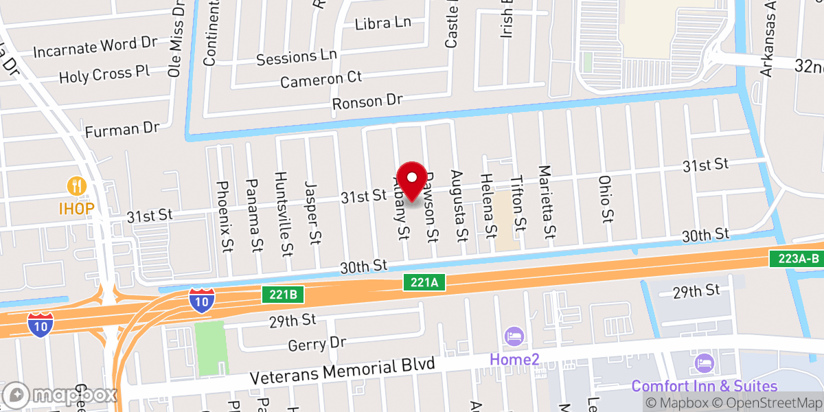 Map showing location of Cypress Grove Baptist Church