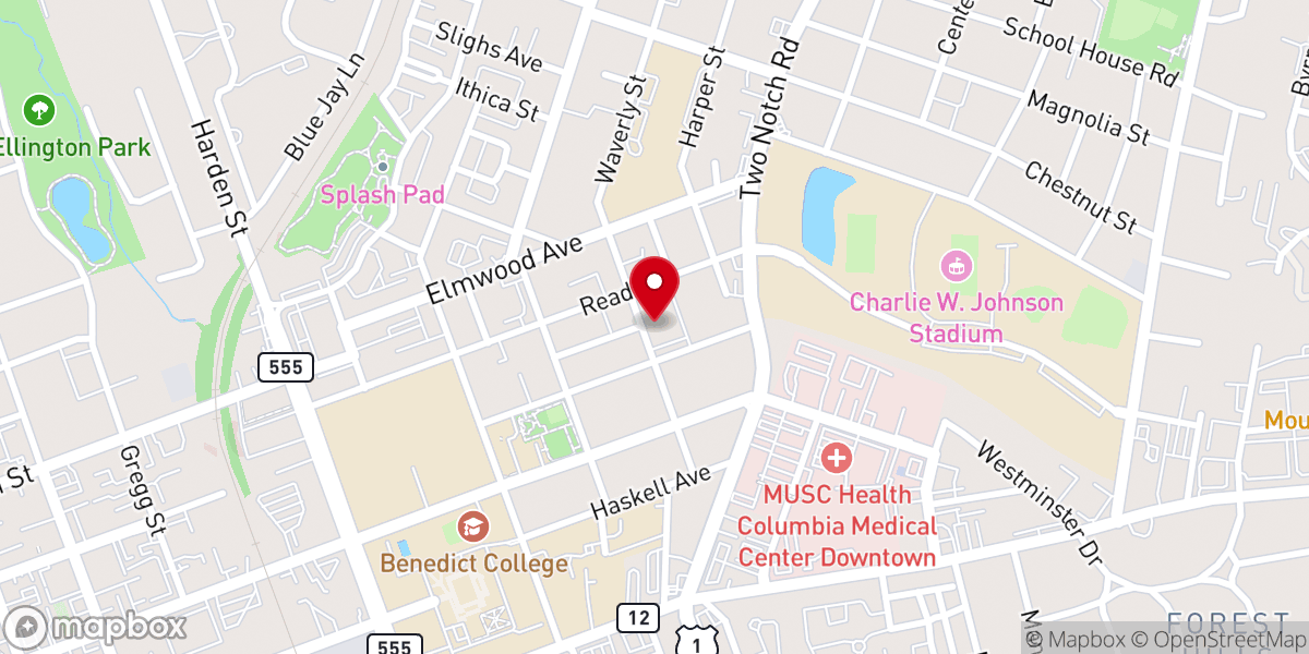 Map showing location of Trinity Baptist Church