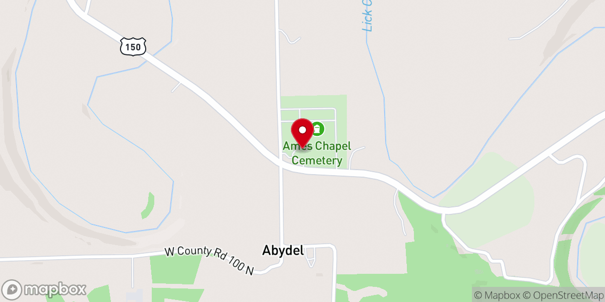 Map showing location of Ames Chapel