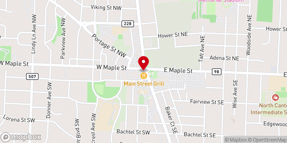 Map showing location of North Canton, OH