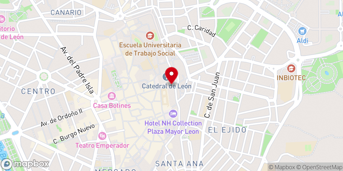 Map showing location of Obispado de León España