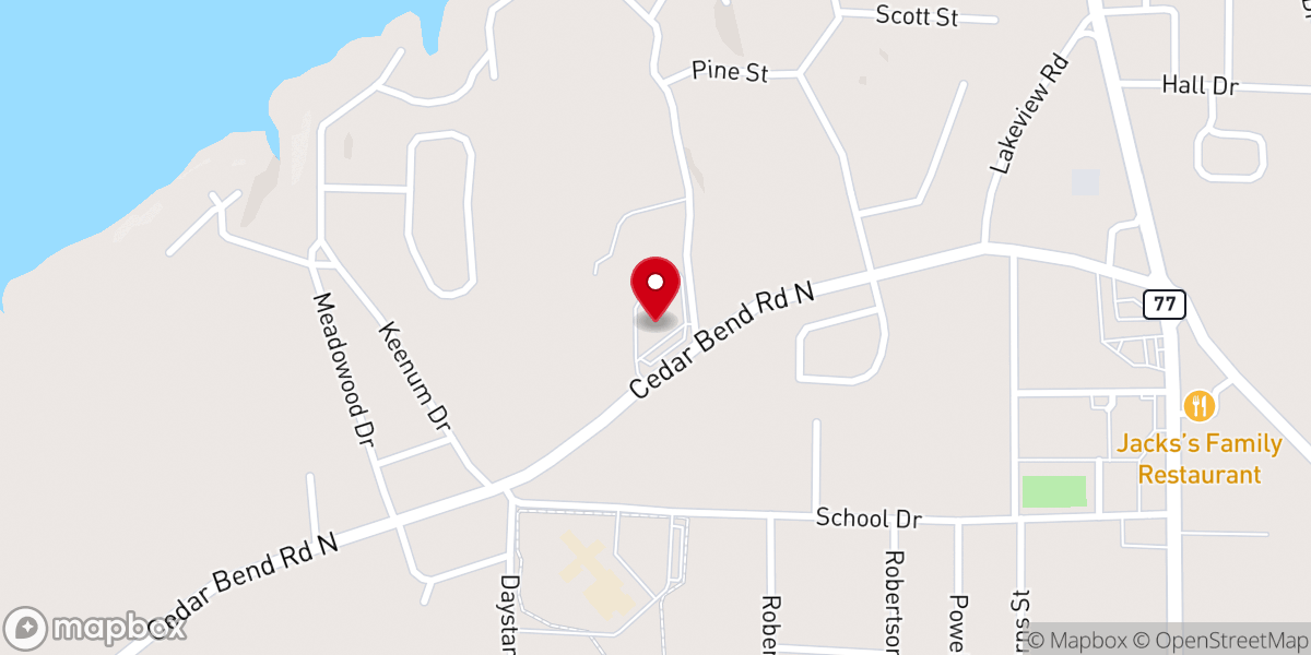 Map showing location of Southside United Methodist Church