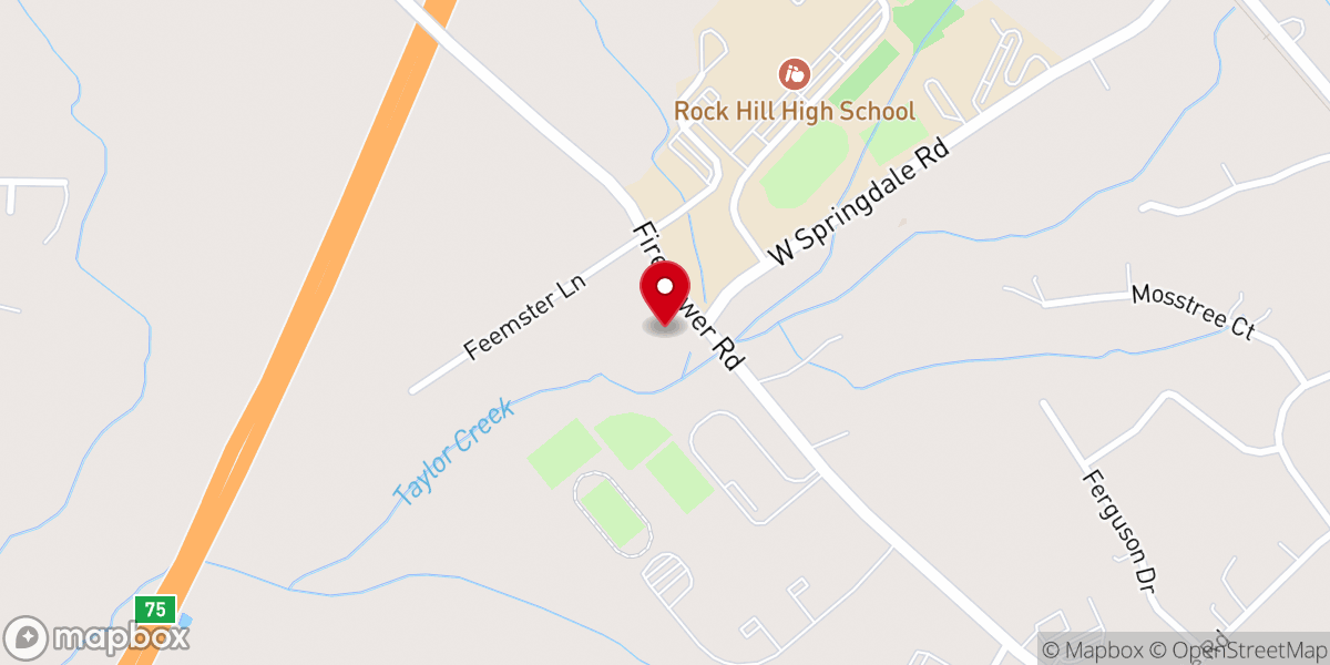 Map showing location of Rock Hill Christian Life Church
