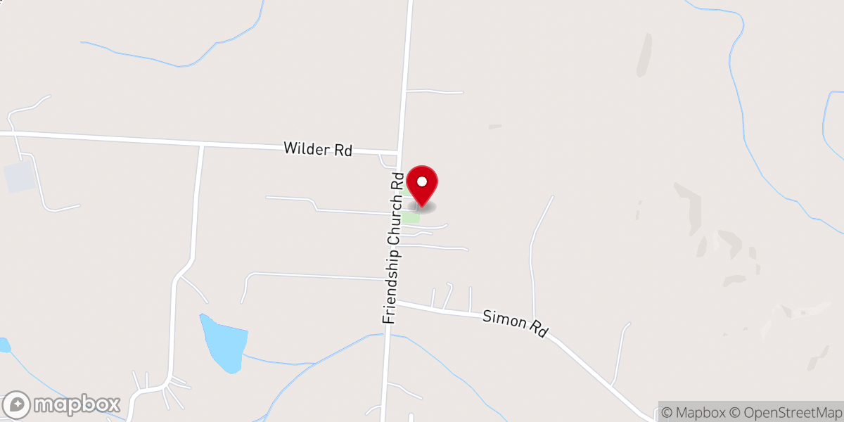Map showing location of Friendship Church