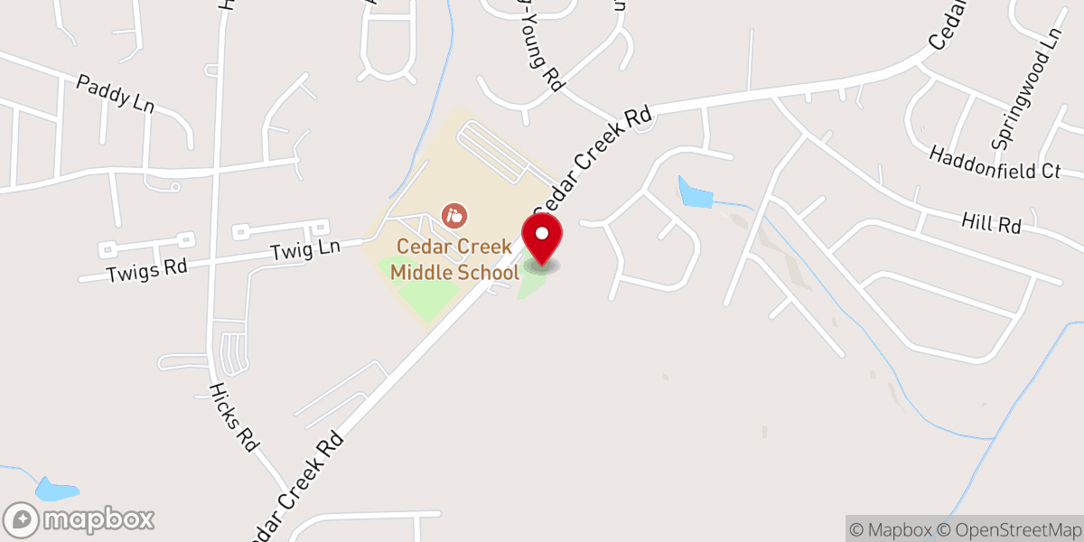 Map showing location of Oak Level Christian Church