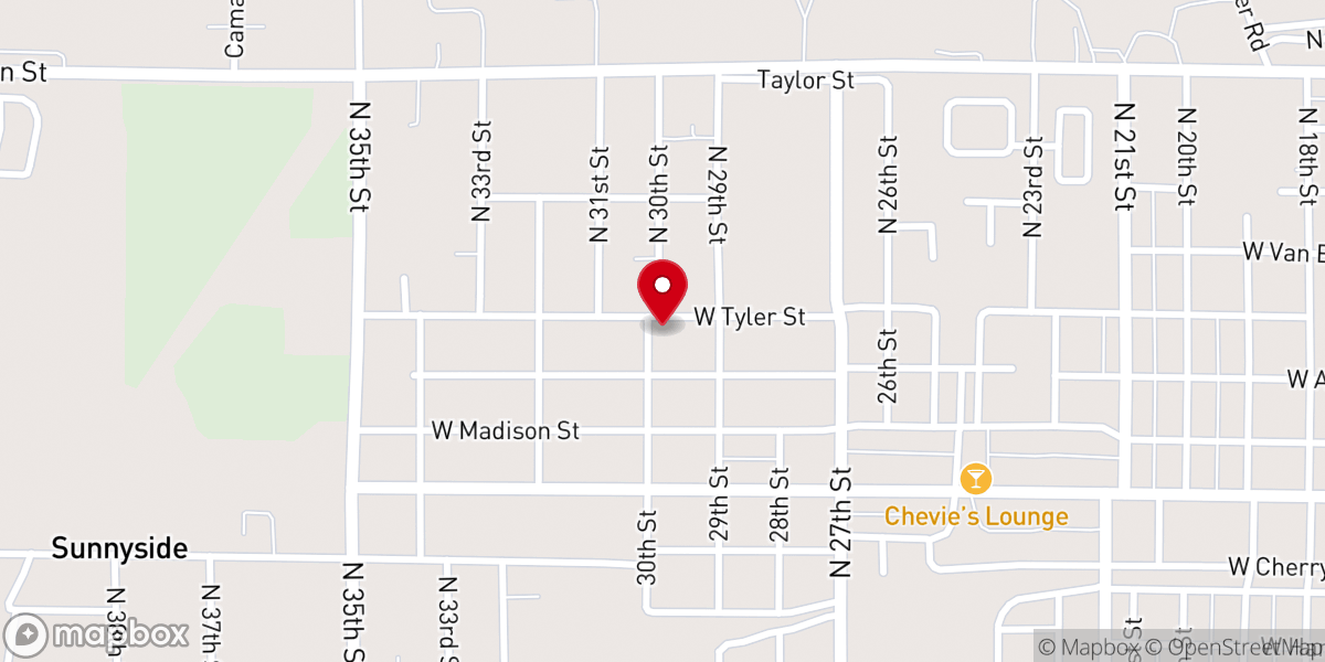 Map showing location of Union Gospel Mission