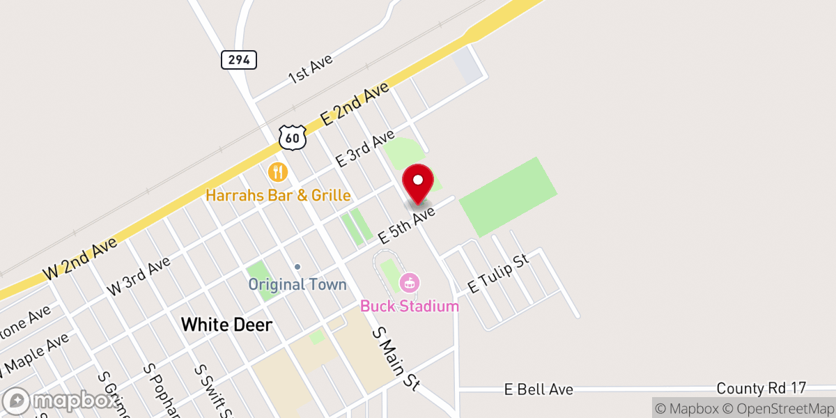 Map showing location of White Deer Community Center