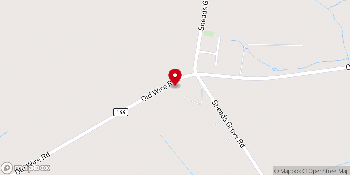 Map showing location of Sneads Grove United Methodist Church