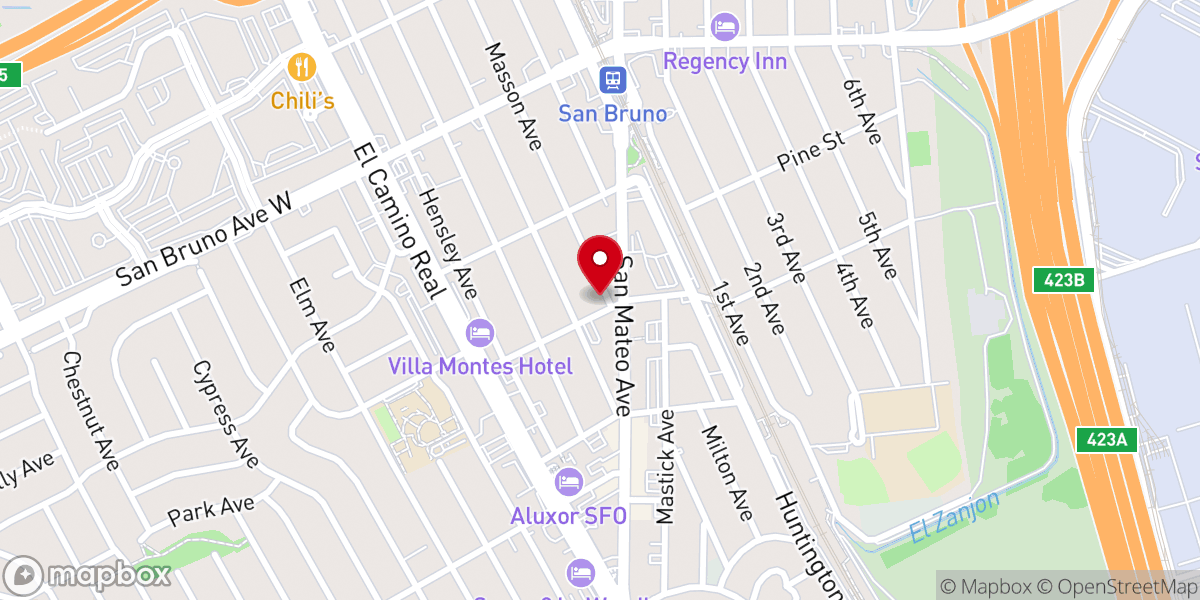 Map showing location of House of God in San Bruno