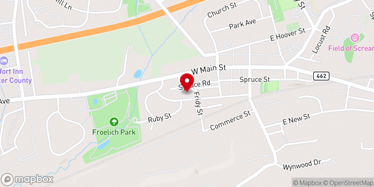 Map showing location of Mountville Mennonite Church
