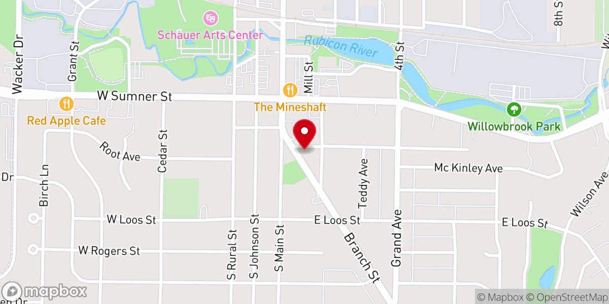 Map showing location of Hen Picked Antiques & Stained Glass