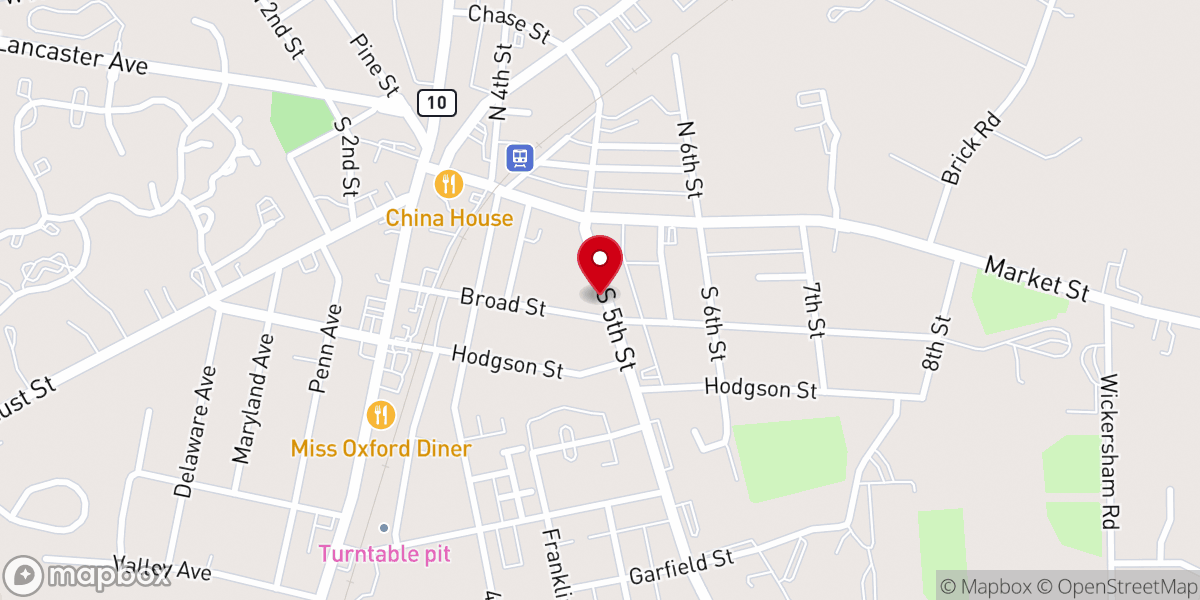 Map showing location of Shiloh Presbyterian Church