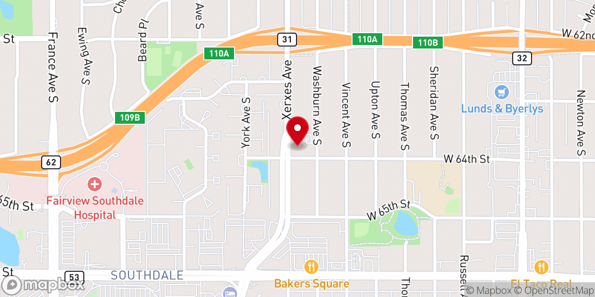 Map showing location of United Methodist Church-Peace