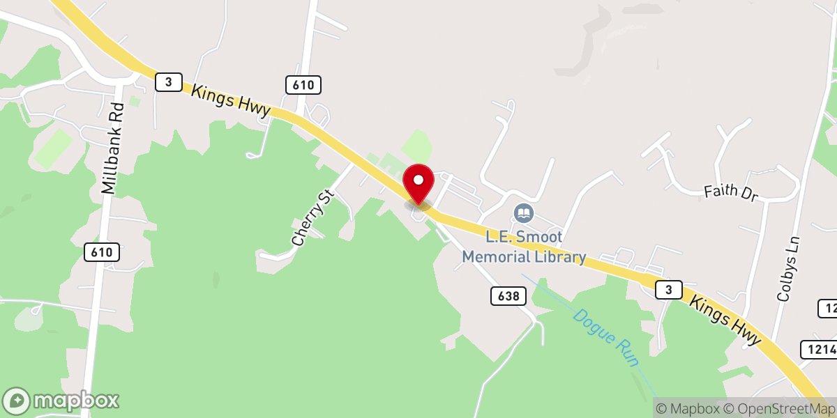 Map showing location of Solid Rock Church