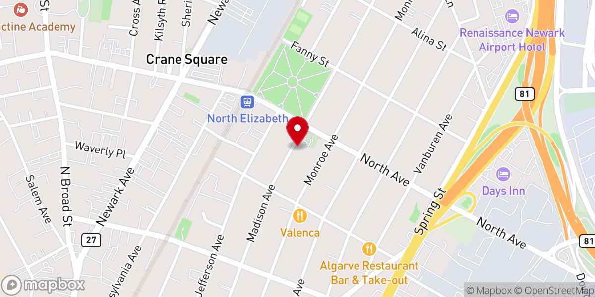 Map showing location of Blessed Sacrament Roman Catholic Church