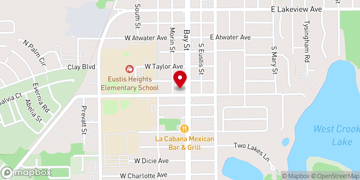 Map showing location of First Church Of Our Lord Jesus Christ Eustis Florida