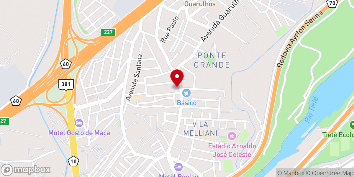 Map showing location of Universal Igreja do Reino de Deus