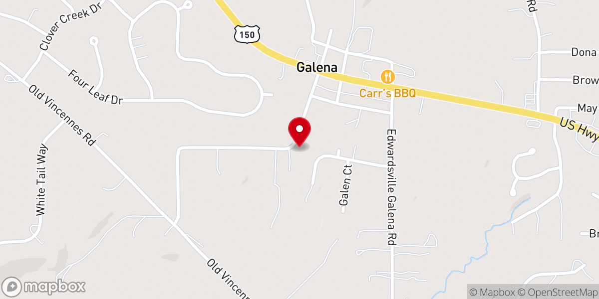 Map showing location of church of Christ at Galena