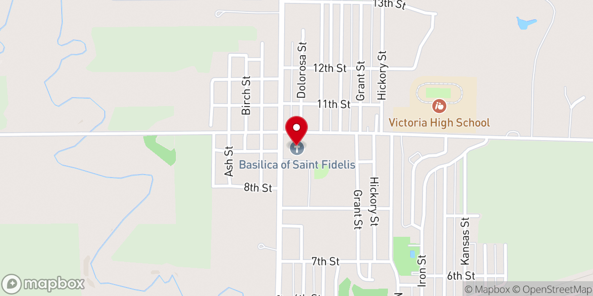 Map showing location of Basilica of Saint Fidelis