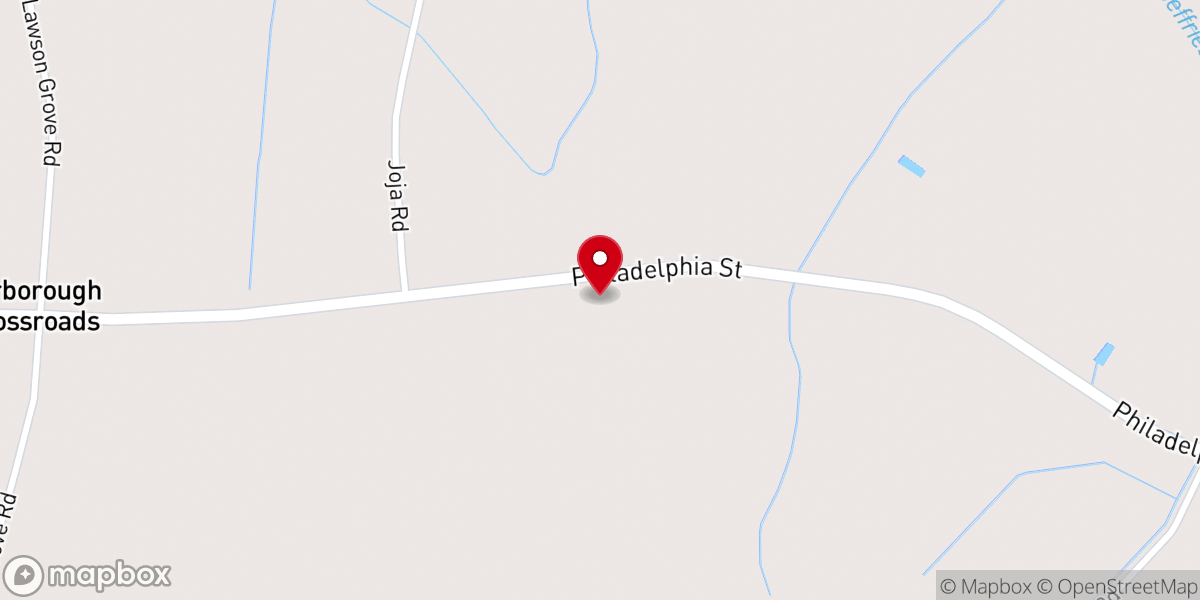 Map showing location of Philadelphia Church