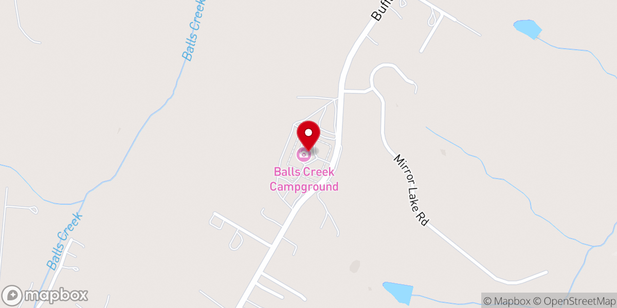 Map showing location of Balls Creek Campground