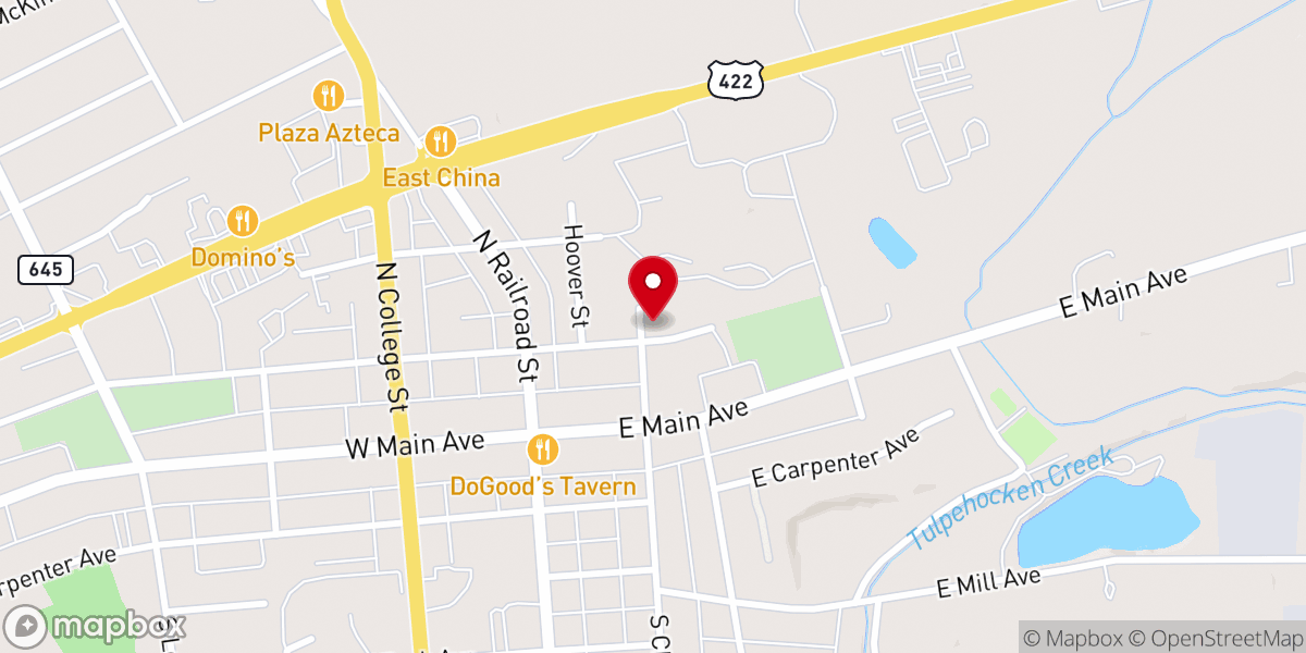 Map showing location of Myerstown United Church-Christ